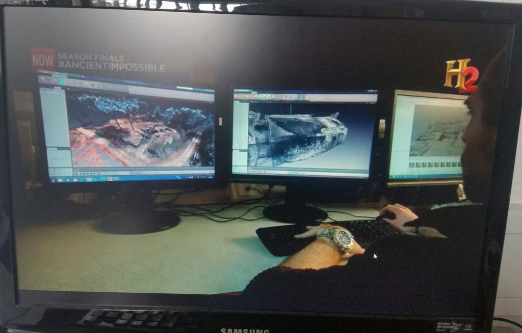 James with the laser scan data at Portus