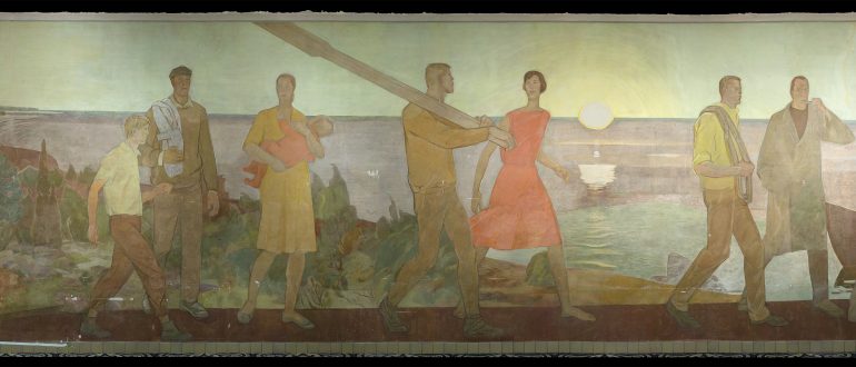 Seinapannoo "Hommik", D. Hoffmann, A. Uueni / Archaeovision, 2018